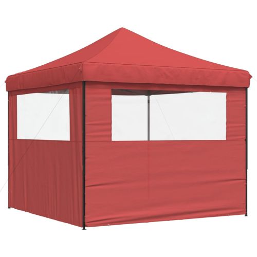 Сгъваема парти шатра pop-up с 2 странични стени бордо