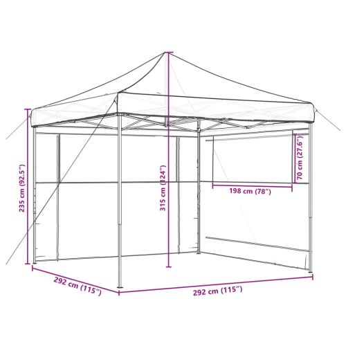 Сгъваема парти шатра pop-up с 2 странични стени бордо