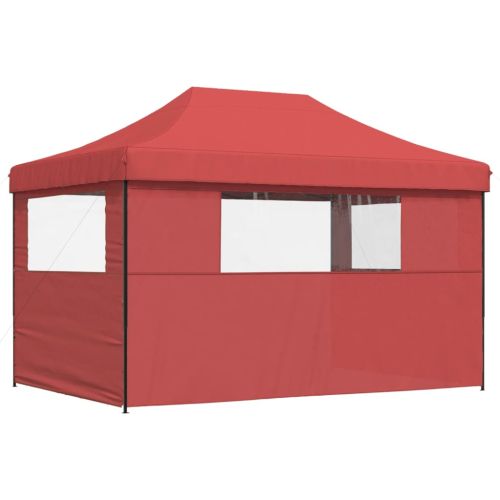 Сгъваема парти шатра pop-up с 3 странични стени бордо