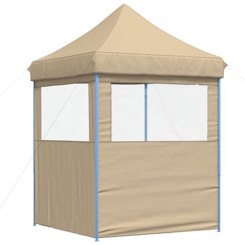 Сгъваема парти шатра pop-up с 2 странични стени бежова