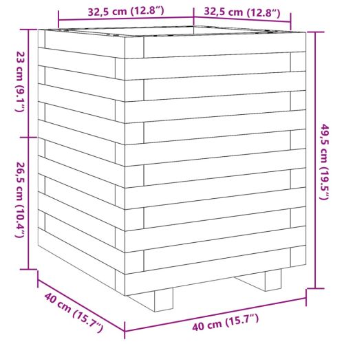 Градинска кашпа 40x40x49,5 см импрегниран бор