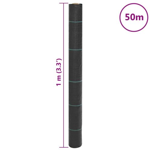 Мембрана против плевели, черна, 1x50 м, PP