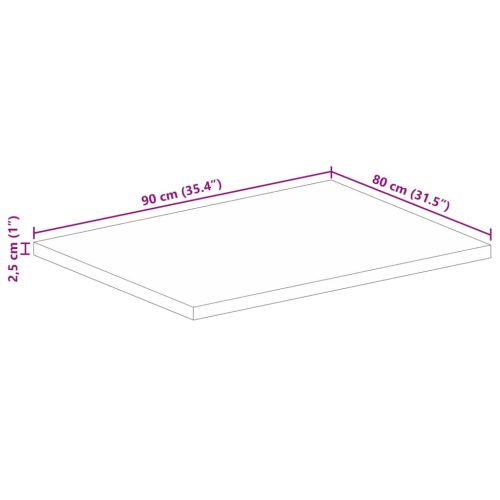Плот за маса 90x80x2,5 см правоъгълен регенерирано дърво масив