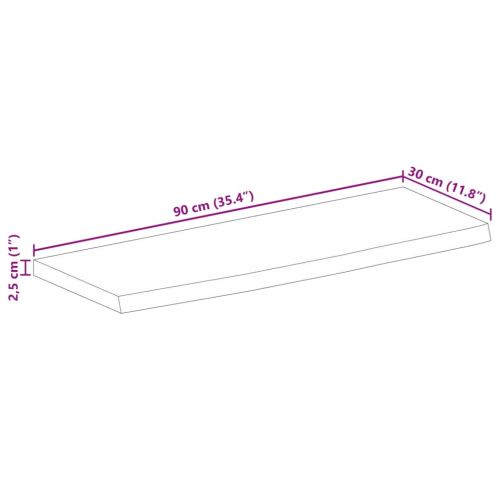 Плот за маса, жив ръб, 90x30x2,5 см, масивно дърво манго