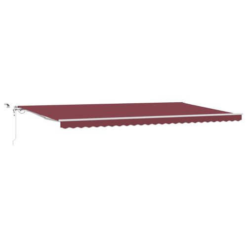 Автоматично прибираща се тента с LED, бордо, 600x300 см