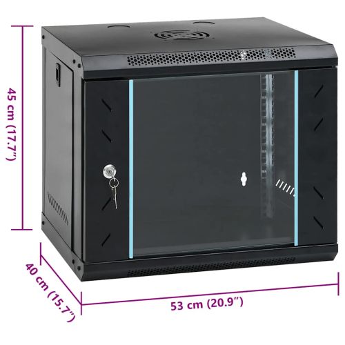 9U стенен мрежов шкаф 19" IP20 53x40x45 см