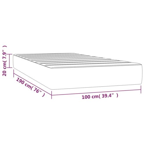 Матрак за легло с покет пружини средна твърдост светлосив 100x190x20 см Twin