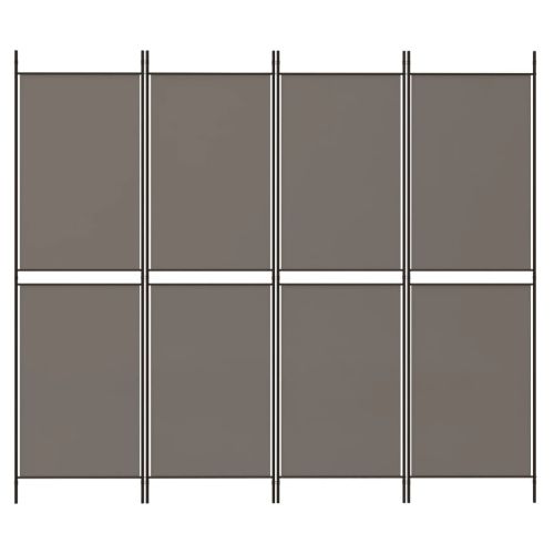 Параван за стая, 4 панела, антрацит, 200x200 cм, текстил
