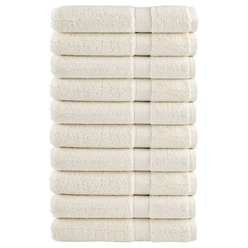 Премиум кърпи SOLUND 10 бр кремави 100x200 см 600 gsm