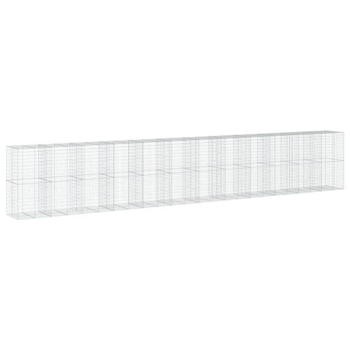 Габионна кошница с капак, 1200x100x200 см, поцинковано желязо