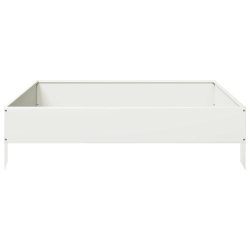 Градинско повдигнато легло, бяло, 100x100x26 см, стомана