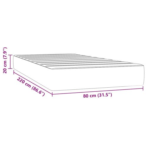Матрак с покет пружини 80 x 220 x 20 см Черно