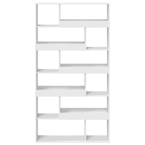 Разделител за стая, бял, 100x33x187,5 см, инженерно дърво