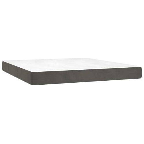 Матрак за легло с покет пружини средна твърдост тъмносив 160x220x20 см кадифе