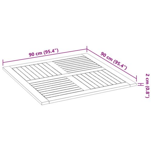 Плот за маса 90x90x2,2 см квадратен масивна акация