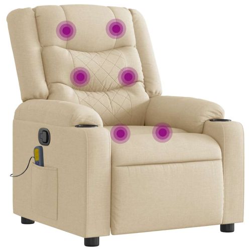 Масажен наклоняем стол, кремав, текстил