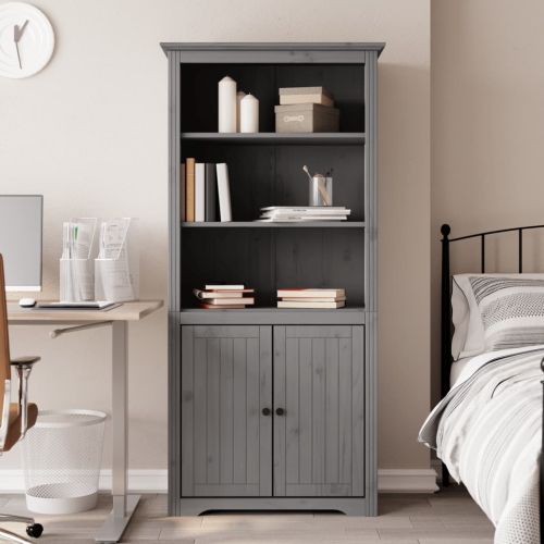 Етажерка за книги BODO сива 82x40x173 см бор масив