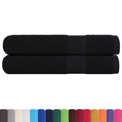 Кърпи за сауна FROGN 2 бр. Черни 80x200 см 360 г/м²