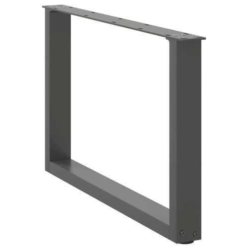Крака за масичка за кафе, U-образни, 2 бр., антрацит, 60 x (42-43) см, стомана