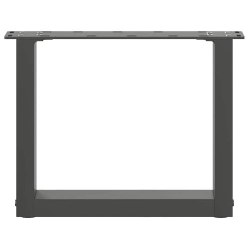 Крака за масичка за кафе, U-образни, 2 бр., антрацит, 40x(30-31) см, стомана