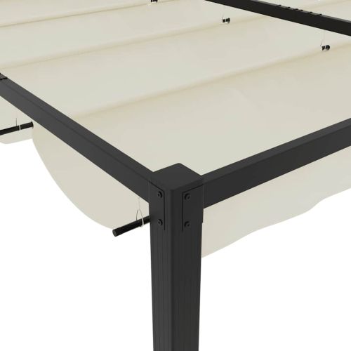 Градинска беседка с прибиращ се покрив Cream 3x3 m Steel