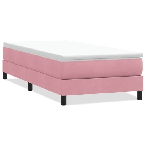 Box Spring легло без матрак розово 80x210 cm кадифе