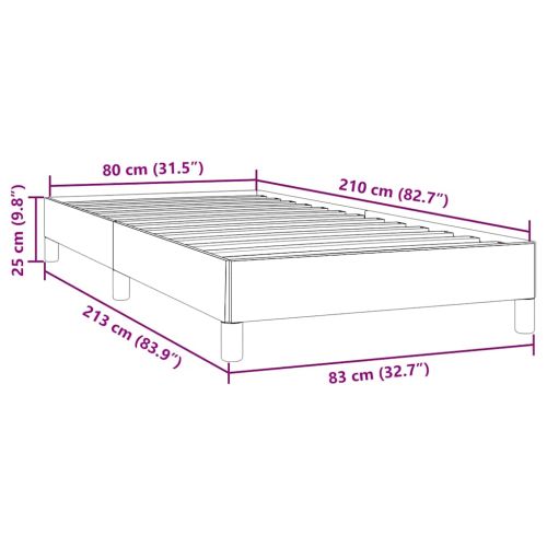 Box Spring Легло без матрак Тъмнозелено 80x210 cm Кадифе