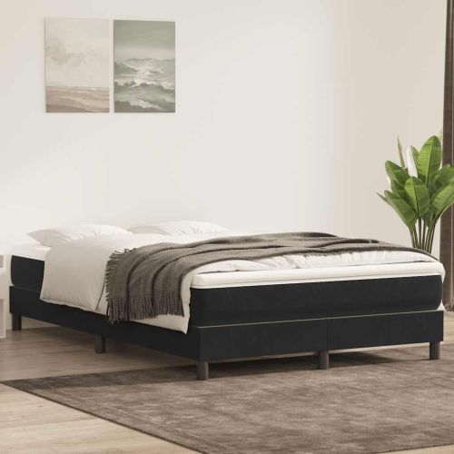 Box Spring Легло без матрак Черно 140x210 cm Velvet