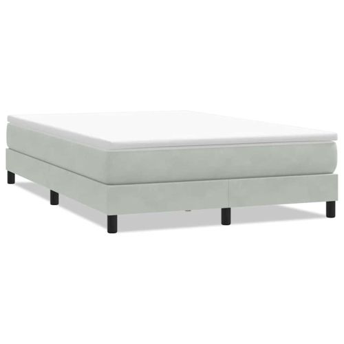 Box Spring Легло без матрак Светло сиво 160x210 cm Кадифе