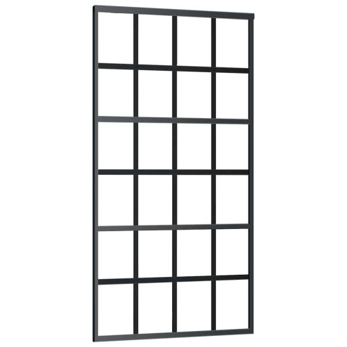 Плъзгаща се врата с механизъм 102x205 см ESG стъкло и алуминий