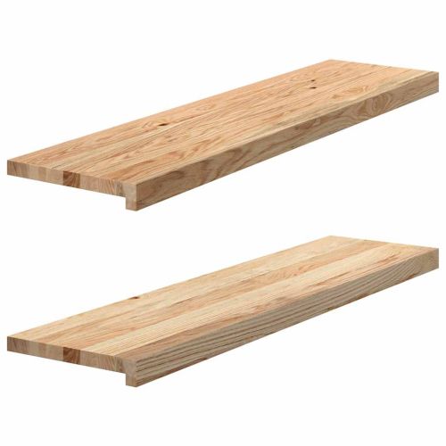 Стълбищни стъпала, 2 бр, 100x25x2 см, необработен масивен дъб