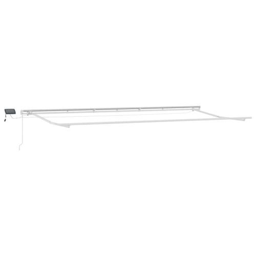 Ръчно прибираща се тента с LED, антрацит и бял, 600x300 см