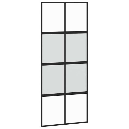 Плъзгаща се врата с комплект обков Черно 90x205 cm