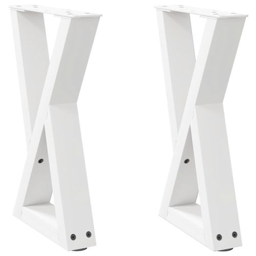 Крака за масичка за кафе, 2 бр., бели, 28 x (42-43,3) см, стомана