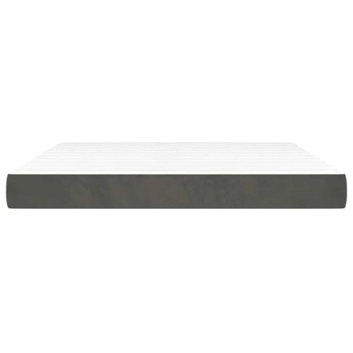 Матрак за легло с покет пружини средна твърдост тъмносив 160x210x20 см кадифе