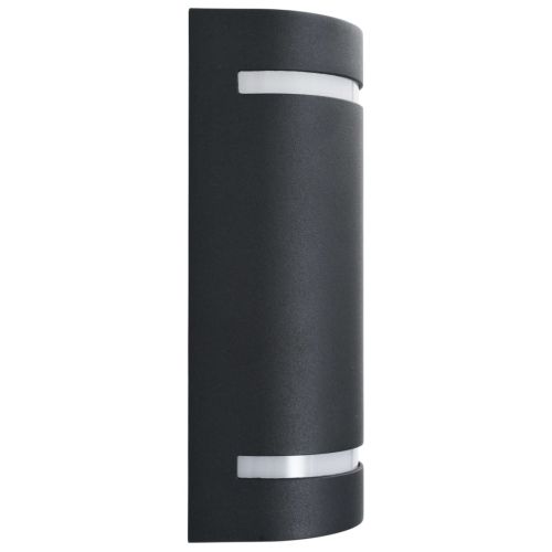 Фасадни аплици, 2 бр, 35 W, черни, полукръгли