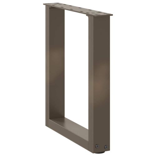 Крака за масичка за кафе, U-образни, 2 бр., естествена стомана, 38 x (42-43) см, стомана