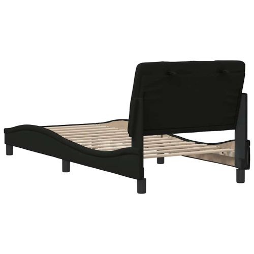 Рамка за легло без матрак, Черно, 80x200 см, плат