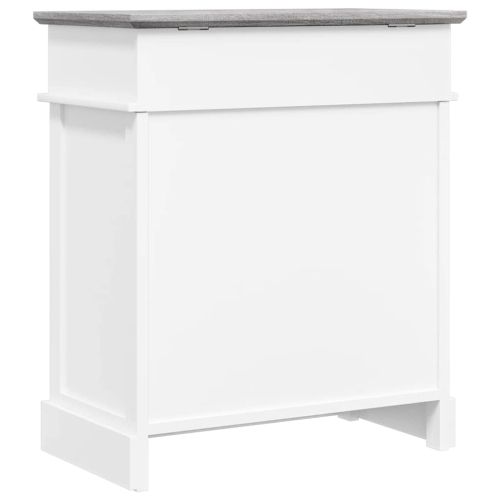 Шкаф за обувки, сив, 50x28x58 см, дърво от пауловния