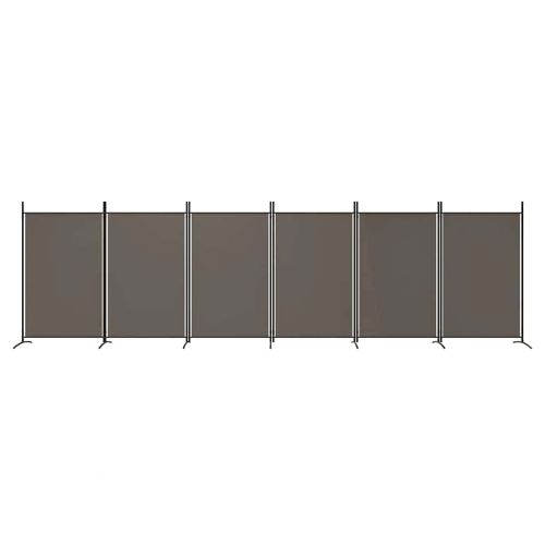 Параван за стая, 6 панела, антрацит, 520x180 cм, текстил