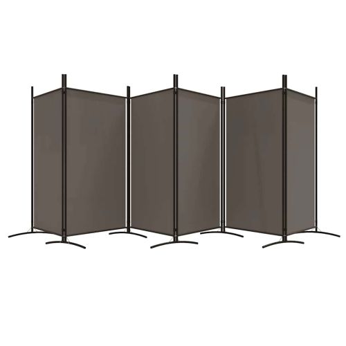 Параван за стая, 6 панела, антрацит, 520x180 cм, текстил