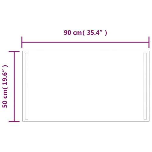 LED огледало за баня, 90x50 см