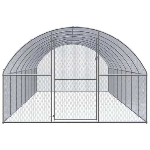 Птичарник на открито, 3x8x2 м, поцинкована стомана