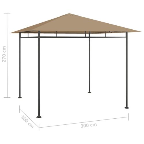 Беседка, 3x3x2,7 м, таупе, 180 г/м²
