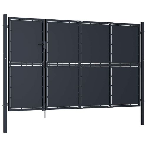 Градинска порта от стомана 350x175 см, антрацит
