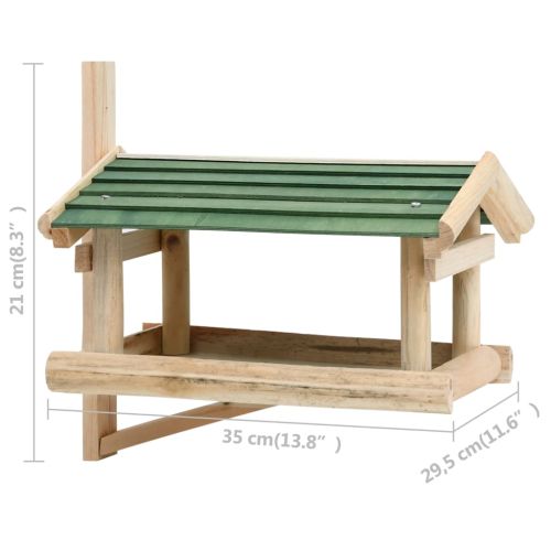 Хранилка за птици, дърво масив, 35x29,5x21 см