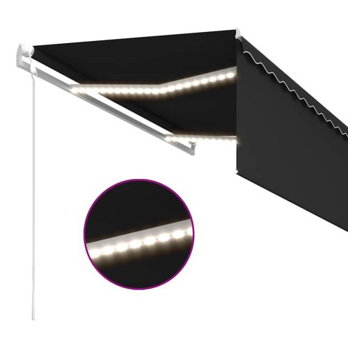 Автоматичен сенник щора LED сензор за вятър 3,5x2,5 м антрацит