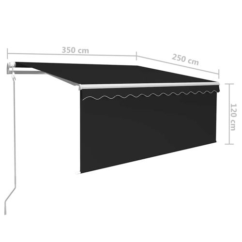 Автоматичен сенник щора LED сензор за вятър 3,5x2,5 м антрацит