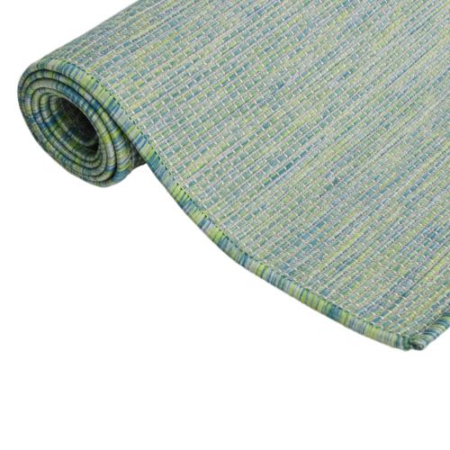 Градински плоскотъкан килим, 80x150 см, тюркоазен