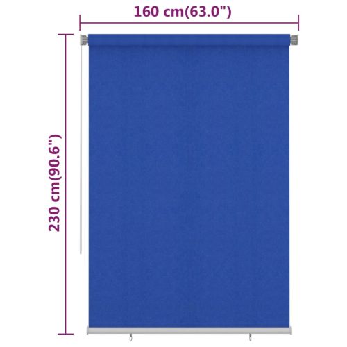 Външна ролетна щора, 165(Ш)x230(В) см, синя, HDPE